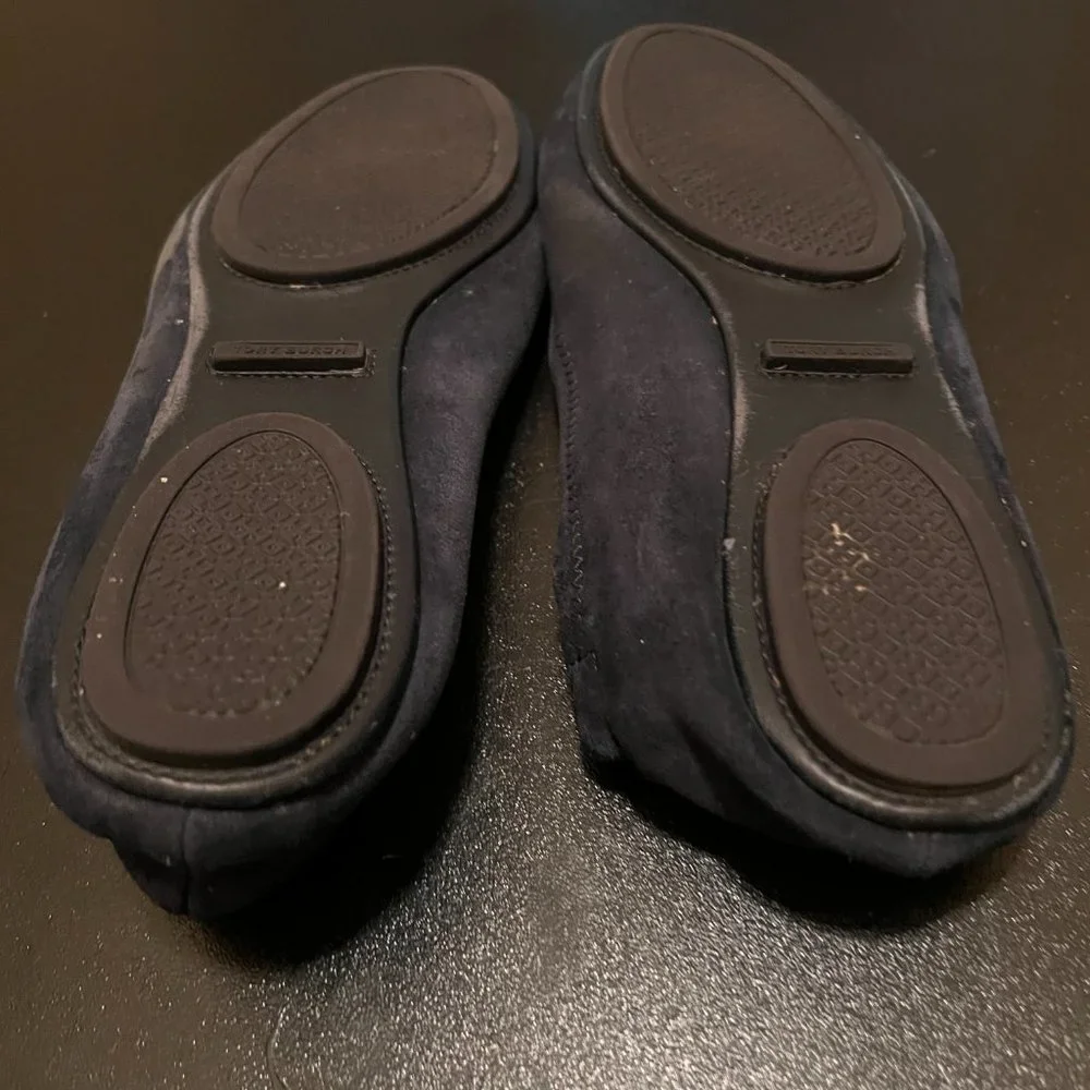 Tory Burch size 9.5 navy suede flats